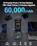 ASPERX Portable Power Station,192Wh 60000mAh LiFePO4 Battery with 200W Output, Dual 140W PD3.1 Fast Charging,Smart Display,DC Laptop Power Bank Station for Outdoor Travel, Camping, Emergency - Image 2