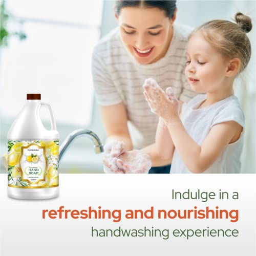 Puremax Foaming Hand Soap Lemon Basil Refiller | Gentle, Moisturizing | Ready To Use | 128 Fl Oz (1 Gallon) | #TOP3