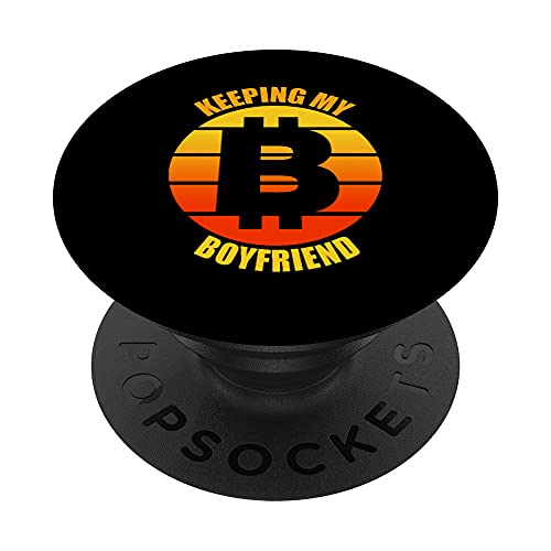 Bitcoin manteniendo a mi novio divertido Criptomoneda PopSockets PopGrip Intercambiable