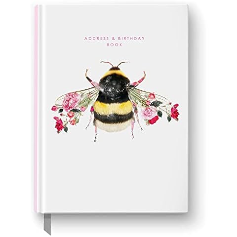 Lola Design - Bee Address Book & Birthday Book - Planners & Organisers - Cute Stationery - Notebook A5 Cover