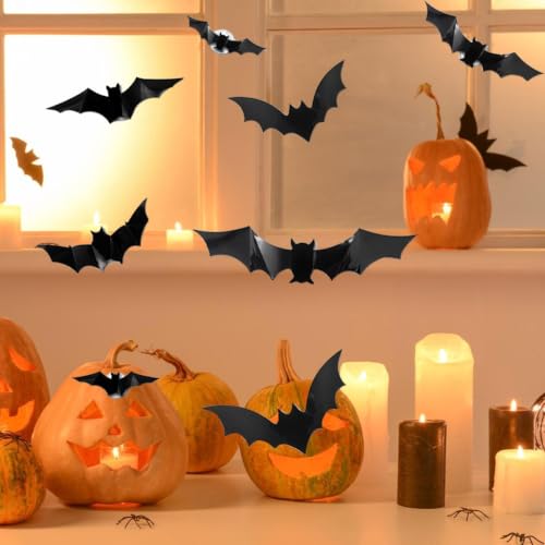 Murciélagos de Halloween para decorar el salón y balcón con luces de ambiente 3D 3