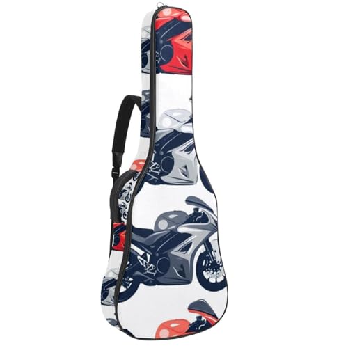 Sac guitare électrique et basse pour moto avec bandoulière réglable rouge