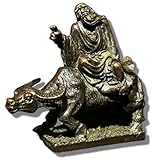 6.7cm Brass Lao Tzu Riding a Bull Out of Customs Ornament, Metal Zodiac Ox Statue Handicraft Morality Heavenly Lord Laojun Riding Bull Ornament Living Room Office Decoration Handicraft Collection