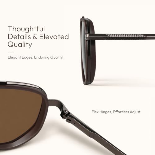 Image of Eiuizah Tangle Free Polarized Square Aviator Sunglasses for Women UV400 | Polarized Aviator Sunglasses Womens with UV Protection Lenses Lightweight Comfort Glare Reduction for Driving Beach Travel