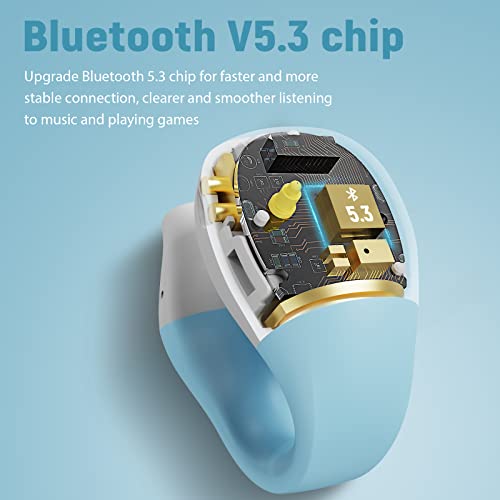 Mnvesz Open Ear Headphones,Wireless Bluetooth Earbuds, Earbud & In-Ear Headphones, Wireless Earbuds, Bluetooth 5.3 Clip-On Earphones, 30 Hours Playtime With Charging Case, Workout Headphones(Blue) #TOP1