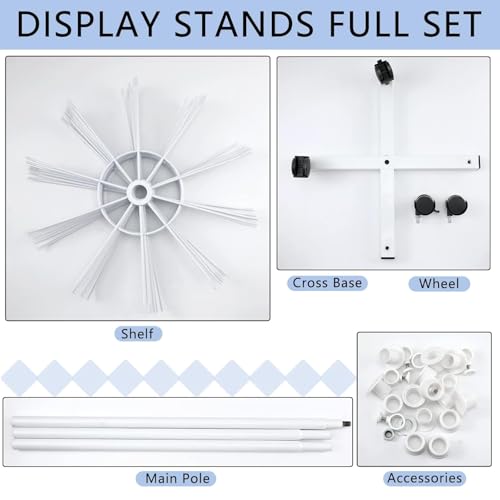 NEWFUN 7-stöckiges verkaufsständer multifunktionales Drehregal,Metall-Display-Regal,Geeignet Für Einzelhandelsgeschäfte Und Supermärkte, Zur Präsentation Von Hüten, Schals, Schmuck, Accessoires usw