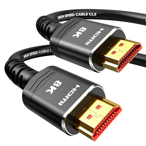 Highwings 10K 8K Long HDMI Cable 4.5M/15 FT Ultra High Speed [In-Wall CL3 Rated 8K@60Hz 4K@120Hz Video 48Gbps] HDMI Lead eARC HDR10 HDCP 2.2/2.3 Compatible for Laptops/PCs/HDTVs/Projectors