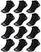 Duufin 12 Pairs Kids Socks Boys Girls 6-8 Years Old Low Cut Athletic Ankle Socks for Kids Youth, 6-8X