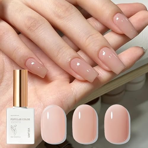 French Manicure Kit - French Tip Stamp Pink & White Gel Nail Polish Gel Nail Kit Nail Art Tools, Nail Stamper French Manicure Nude White Jelly Nail Polish French Nails Nail Accessories Set for Women - Image 6