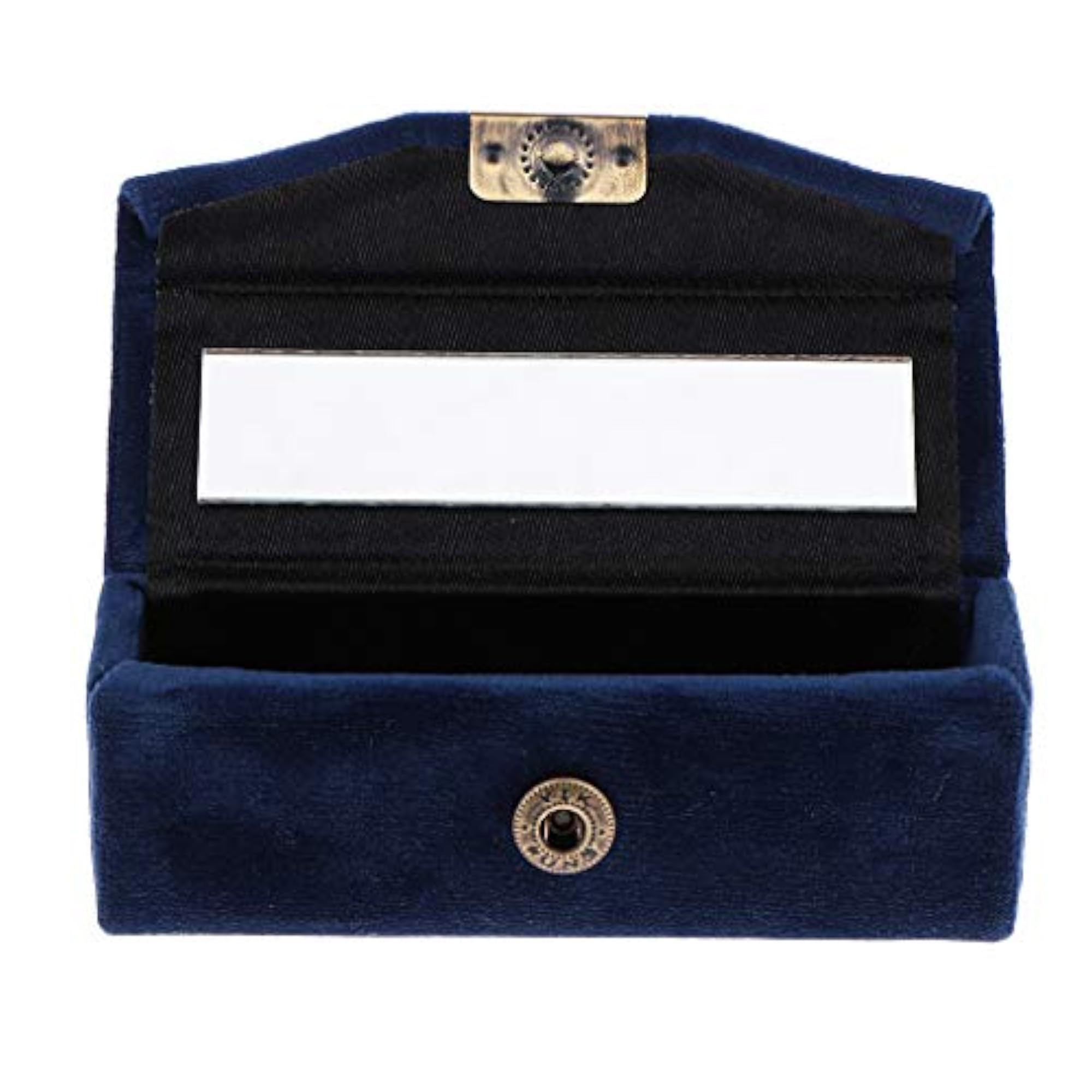 Lip Gloss Storage Case with Mirror, Dark Blue