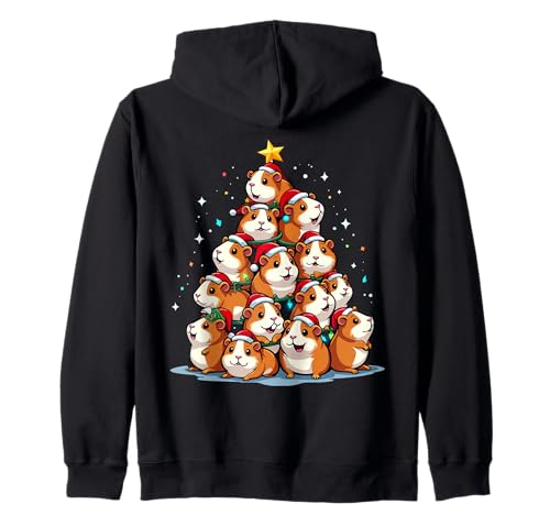 Conejillo de Indias Árbol de Navidad Gracioso Cavy Holiday Sudadera con Capucha
