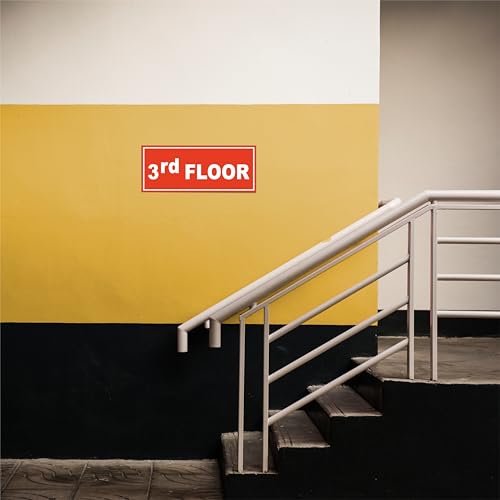Image of ATTRACTSO - 3rd Floor Sign Self Adhesive Laminated Sticker for Home, Office, Shop, Hospital, Hotel, Theatre, Restaurant - 12 inchx5 inch inch (Red)