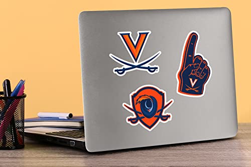 Image of University of Virginia 8ct Vinyl Large Deluxe Stickers Variety Pack - Laptop, Water Bottle, Scrapbooking, Tablet, Skateboard, Indoor /Outdoor - Set of 8