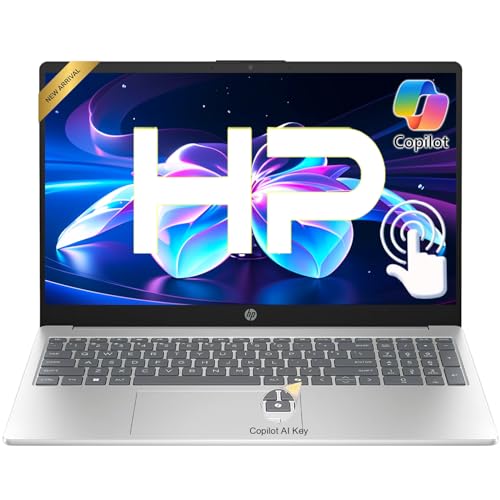 HP 15.6" FHD Touchscreen | Ryzen 5 7520U | 2026 Edition | 8GB RAM 256GB SSD | Copilot AI Key | 10.5H Battery | Privacy Shutter | AMD Radeon Graphics | HDMI | Windows 11 Home