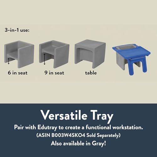 Image of Children's Factory 3-in-1 Cube Chairs for Kids, Kids Chair, Almond, 1 | Polyethylene Toddler Outdoor Chair, Classroom Furniture Made in the USA, Recyclable Multi-Use Flexible Seating Classroom