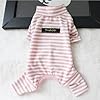 Hdwk&Hped Soft Cotton Dog Pajamas for All Seasons, Striped Solid Pet Bottoming Jumpsuit for Small Dog Cat Puppy 3 Styles (Striped Style - 3-Pack, #1) #2