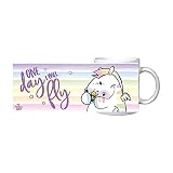 Pummel & Friends Tasse Zebrasus - One Day I Will Fly Kaffeetasse Becher Kaffeebecher aus Keramik 320 ml