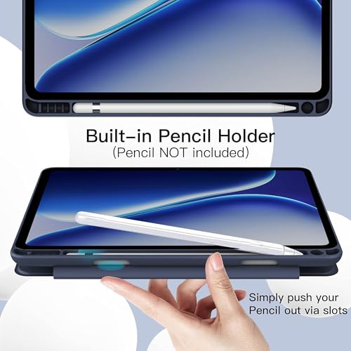Image of TGK Flip Cover for OnePlus Pad Go 2 12.1 inch Smart Tablet Case Trifold Stand with Pencil Holder (Blue)