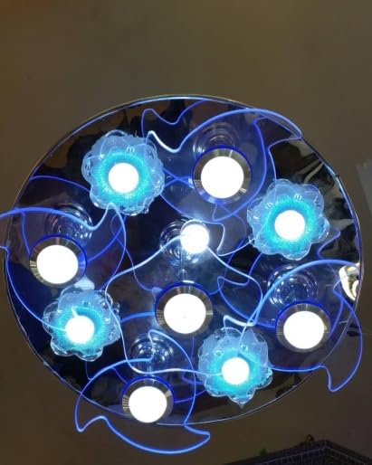 Aurora LIGHTS Modern Floral LED Ceiling Light – Multi-Light Fixture with Mirrored Base & Blue Accents-image-40
