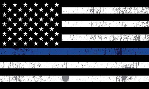 Image of Rogue River Tactical Thin Blue Line Blue Lives Matter Flag Sticker 3x5 Inch Vinyl Decal Support of Police and Law Enforcement Officers Flag