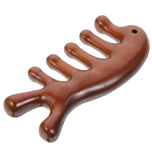 ARTSEWPLY peine de masaje cepillo de pelo de cerdas de jabalí peines para hombres limpiador peine madera peine de madera masaje de sándalo peine masajeador de cuero cabelludo Coffee