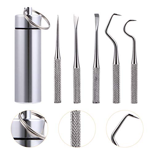 EXCEART 5 Peças de Escarificador de Dentes Portátil de Aço Inoxidável Escarificador de Dentes de Den