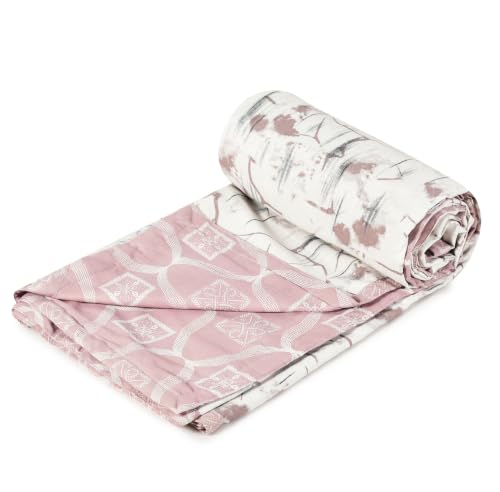 Image of Amazon Brand - Umi AC Dohar Blanket for Single Bed | 100% Cotton 160 TC | Soft Lightweight Three Layer Quilt | 57x87 Inches | Beautiful Elegant Design