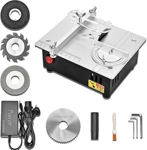 HPGJLEE Precision Mini Electric Table Saw,DIY Hobbyist Handmade Woodworking Bench Cutting Machine Cutting Depth Adjustable Multifunctional Small Electric Saw
