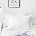 SnugLoom White Pillow Shams Standard Size Set of 2 (20 x 26), Ruffle Pillow Case Covers-100% Brushed Microfiber Super Cozy and Soft, Wrinkle-Free, Fade-Resistant Stain-Resistant Envelope Closure