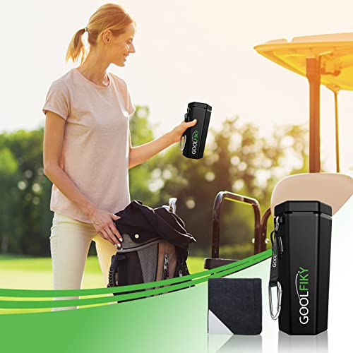 Golf Ball Washer Cleaner With Golf Ball Towel, Golfer's Training Kit, Golf Club Brush Best Golf Accessory Gifts For Men & Women, Leakproof, Fits Securely In The Cart Cup Holder #TOP4