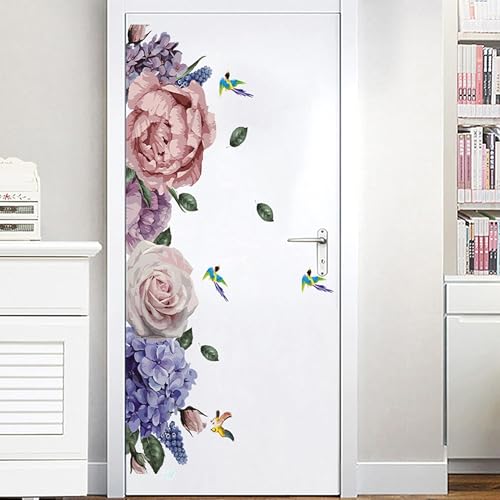 Image of Xtore Peony Rose Peel and Stick Wallpaper for Wall Decor (Pack of 1, Multi)