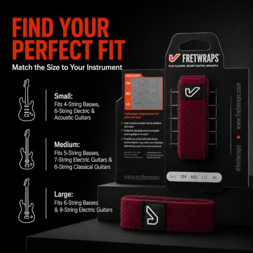 Image of Gruv Gear FretWraps HD 'Wine' String Muters 1-Pack , Extra Large, Burgundy