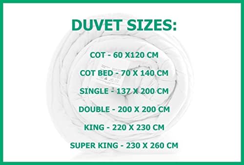 Duvet Quilt Double 15.0 Tog Hot Winter Warm Season Non Allergenic Hollowfibre - Polyester Polycotton Cover