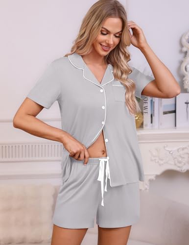Image of HNG Pajama Sets for Women 2 Piece PJ Sets Short Sleeve Lounge Set Fashion Sleepwear XS-3XL