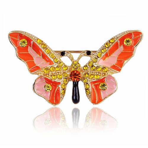 Image of butterfly brooch pins for women fashion Woman's enamel crystal rhinestone butterfly brooches pin set for Clothes Dresses