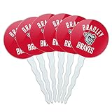 Bradley University Braves Cupcake Picks Toppers Decoration Set of 6