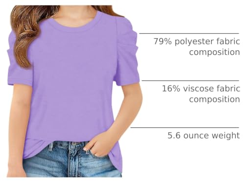 Image of Imily Bela Kids Girls Puff Short Sleeve T Shirts 5-14 Years | Summer, Casual, Crewneck, Fashion Tops
