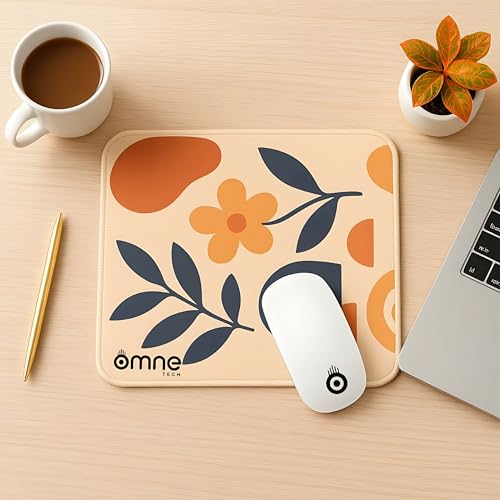 Image of Mousepad for Desk | Smooth Waterproof Surface, Anti-Slip Rubber Base, Durable & Comfortable Mouse Pad for Office, Laptop & Computer (Abstract Leaf Patten)