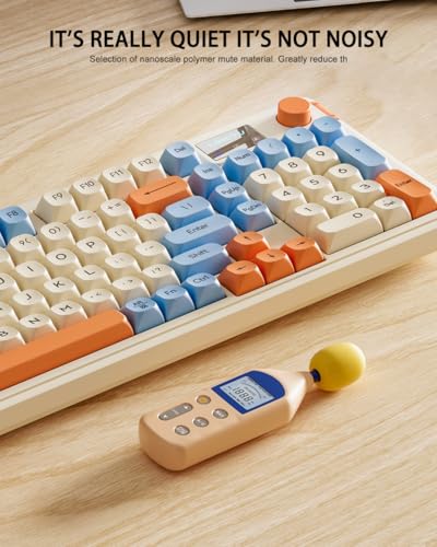 Wired Semi-Mechanical Membrane Gaming Keyboard, 98 Keys QWERTY Silent Membrane Keyboard, Multifunctional Light Mode & Volume Adjusting knob, RGB Backlit, Ergonomic, ABS Keycap, USB, Compact Design – Image 3