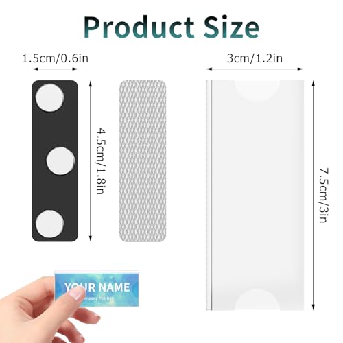 Magnetic Name Tags Kit, 15 Pack Reusable Magnetic Badge Holders with Strong Magnet Backing Clear Acrylic Frame for Business Office School Classroom Refrigerator Locker (No Name Tags Included) - Thumbnail 7