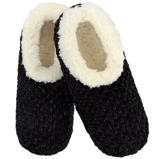 Image of Snoozies Womens Textured Slipper Socks Fuzzy House Slippers