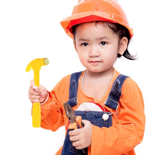 Image of TOYANDONA Simulated Small Hammer - Mini Hammer Toy Plastic with Non-Slip Handle for Kids Constructions Early Development and Activity