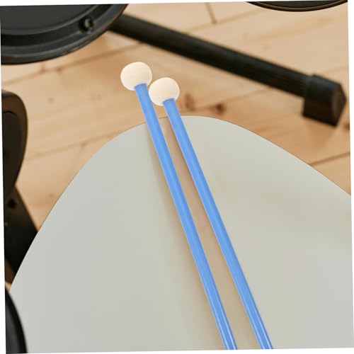 Baquetas TOYANDONA de arce con cabezas de fieltro suave para caja, diseño innovador de doble cabeza, herramientas de percusión duraderas para bandas de marcha y uso en instrumentos musicales, color azul miniatura 4