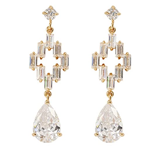 Boucles d'oreilles or 14K croix moissanite pendantes de luxe