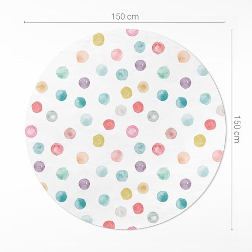 Tapis Vinyle ø150 cm Rond pour Salon et Cuisine | Deco Maison - 4