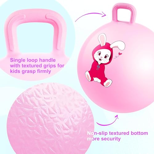 Image of Sit & Bounce Rubber Hop Ball for Kids | Inflatable Hopper Ball with Handle | Indoor & Outdoor Activity Toy | Best Gift for Boys & Girls | Multicolour | 45cm | Multicolor