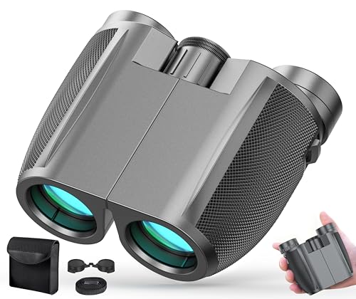 Binoculars 12x25 for Adults and Kids Night Vision Binoculars Compact Binocular Waterproof Binocular Wide Field of View for Bird Watching,Hiking,Hunting,Concert with Binocular Cases