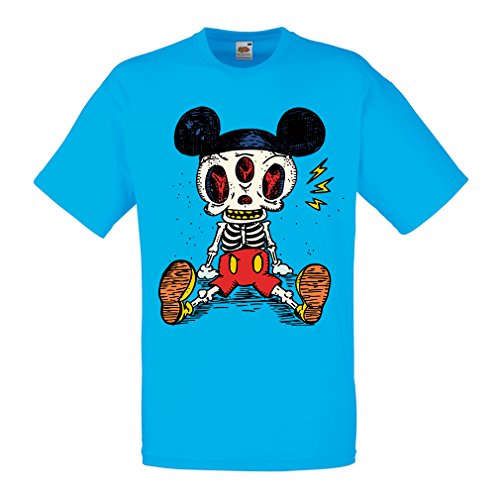 lepni.me Camisetas Hombre Esqueleto de un ratón (X-Large Azul Multicolor)