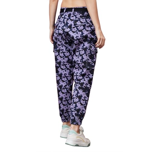 Image of Globus Women Lavender Camo Printed Mid-Rise Regular Fit Casual Cargo-3640482001