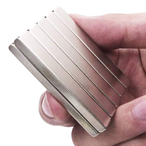 Powerful Neodymium Bar Magnets, Rare-Earth Metal Neodymium Magnet, N52, Incredibly Strong 33 Lb Strength - 60 X 10 X 5 Mm, Pack Of 10 #TOP2